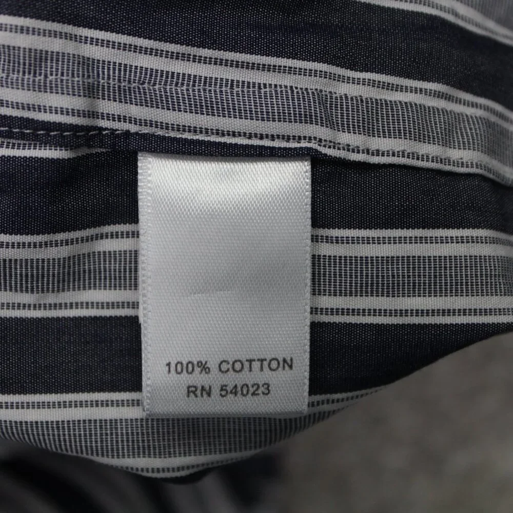 Banana Republic Shirt Mens Large Blue/Gray Slim Fit Albini Italian Fabric Cotton